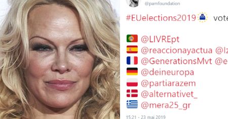 Pamela Anderson zachęca do głosowania na Partię Razem. Internauci: "Pochodzi to z twojego mózgu czy z sylikonu?"