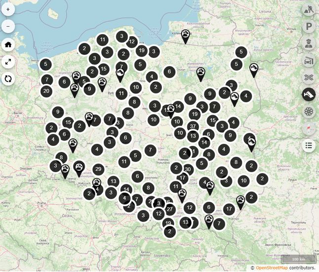 Tak wygląda mapa kamer drogowych na polskich drogach.