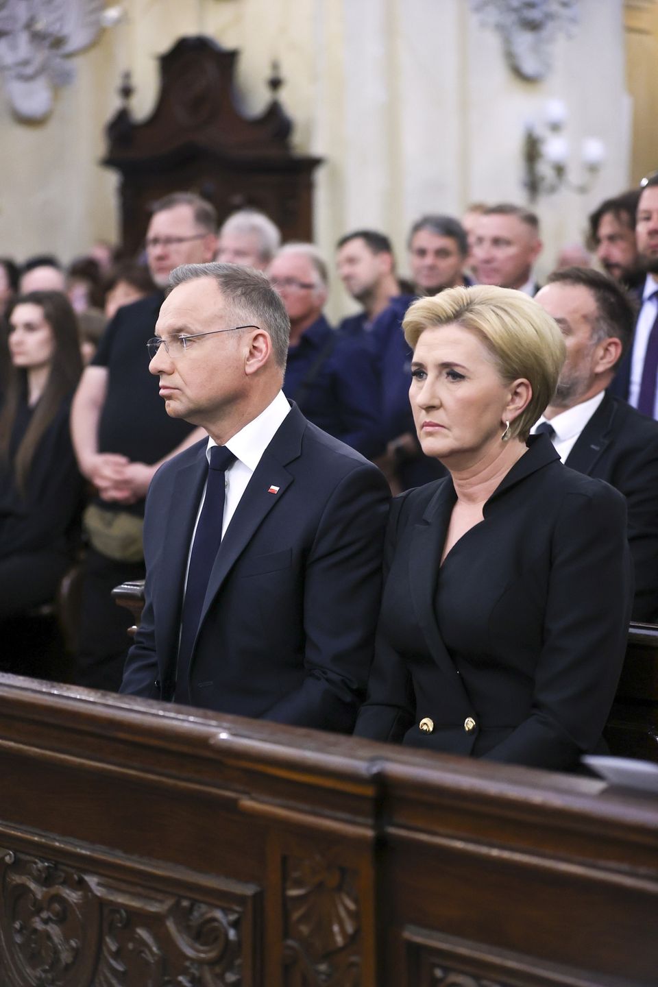 Agata i Andrzej Dudowie na pogrzebie Jacka Zielińskiego