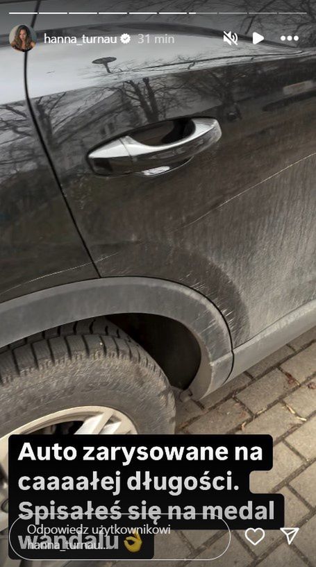 Hanna Turnau pokazała zarysowane auto