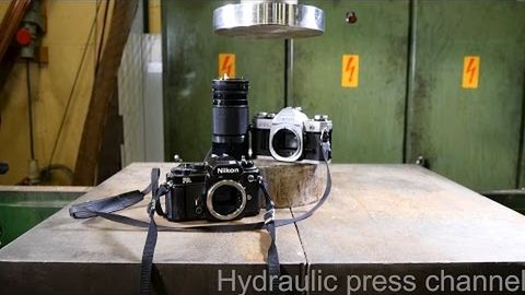Co jest wytrzymalsze – Canon czy Nikon? Oto test ostateczny pod naciskiem prasy hydraulicznej 1