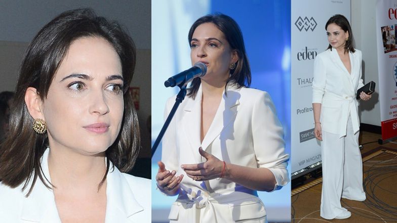 Anna Cieślak cała na biało bryluje na imprezie 