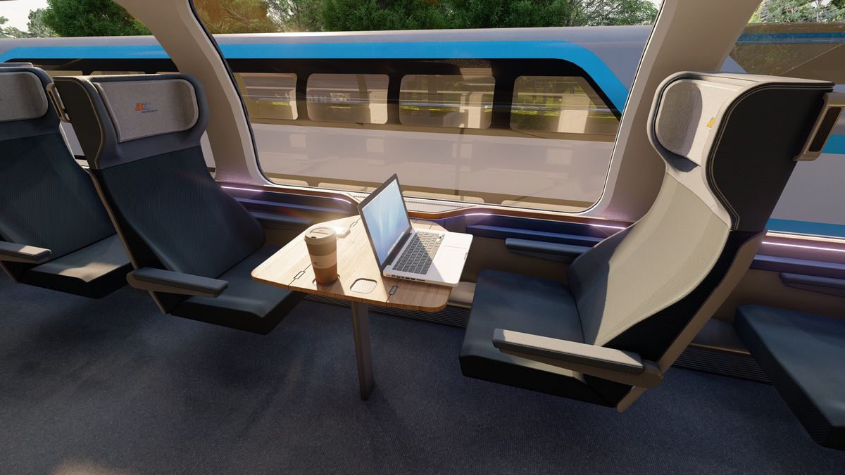 Wizualizacja wnętrza piętrowego wagonu push-pull