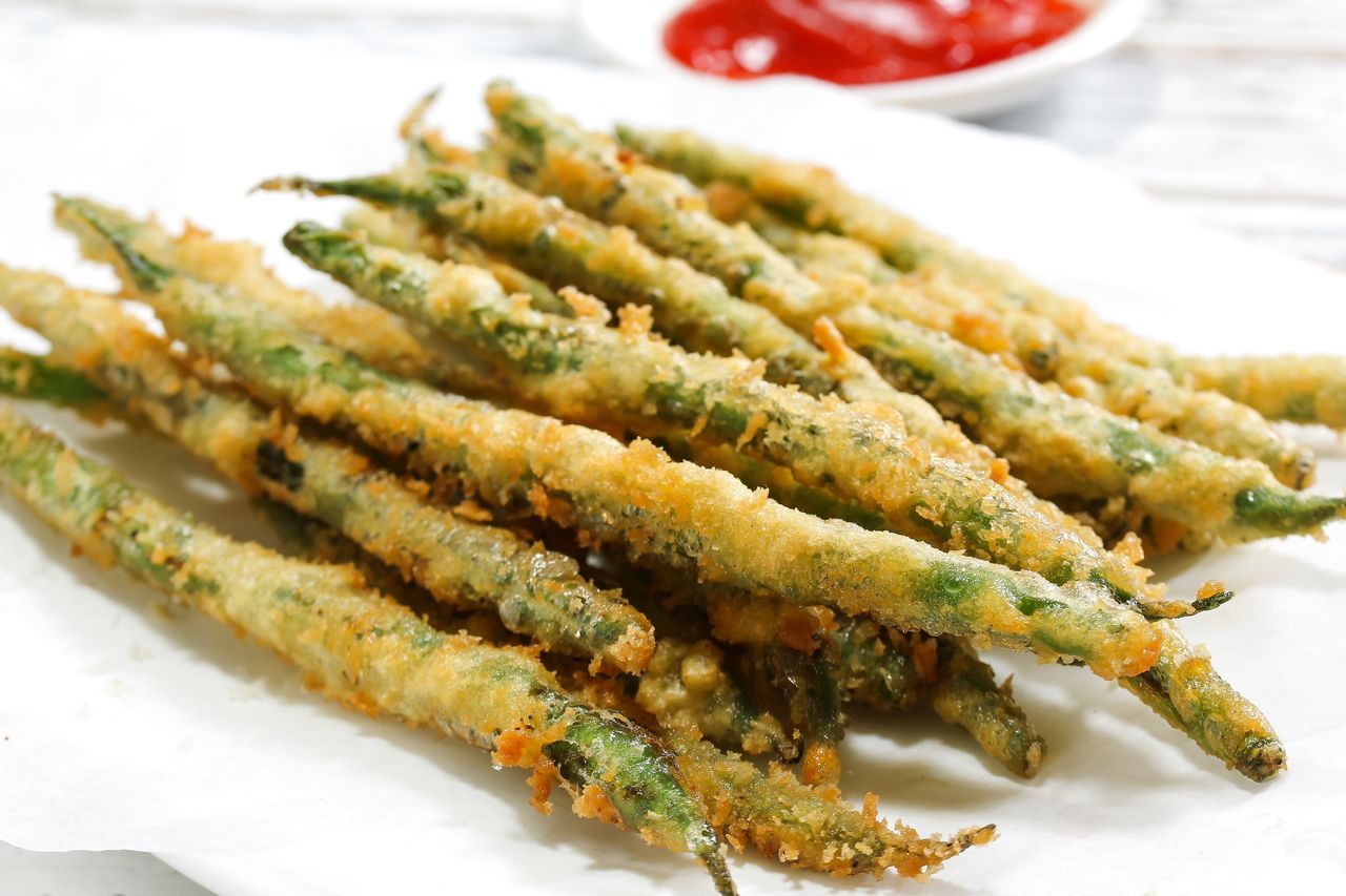 Battered green beans