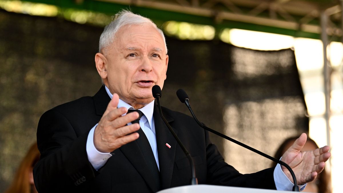 Jarosław Kaczyński podczas pikniku wojskowego w Zawichoście 13 sierpnia br.