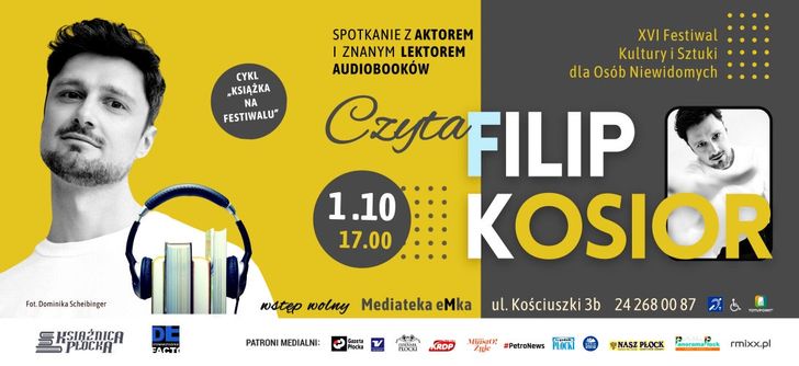 Nagrał blisko tysiąc audiobooków. Filip Kosior będzie gościem Książnicy Płockiej