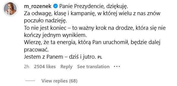 Małgorzata Rozenek napisała do Rafała Trzaskowskiego