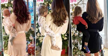 Anna Lewandowska odtworzyła swoje coroczne świąteczne zdjęcie z Klarą. Tym razem to mała Laura kradnie całą uwagę. Urocze