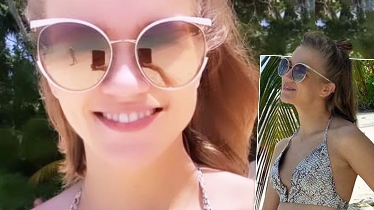 Agnieszka Kaczorowska w bikini eksponuje spory brzuszek na plaży. Internauci nazwali go "ślicznym dodatkiem"