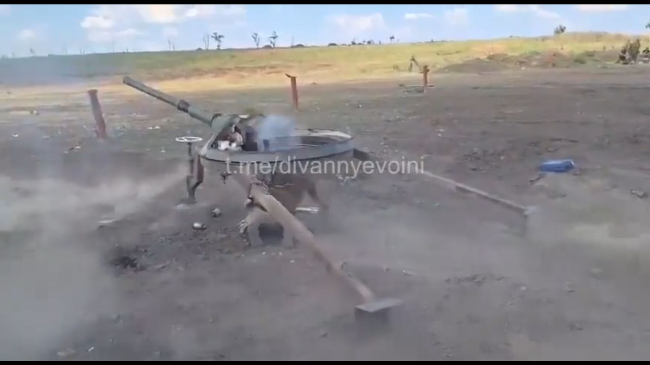 Improvised Russian artillery made from BMP-1 and scrap metal.