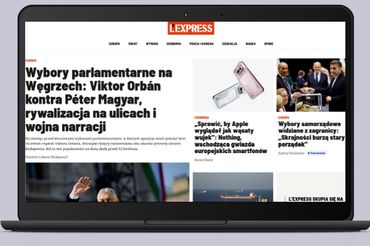 Strona główna polskiego serwisu „L’Express”, fot. mockupbro