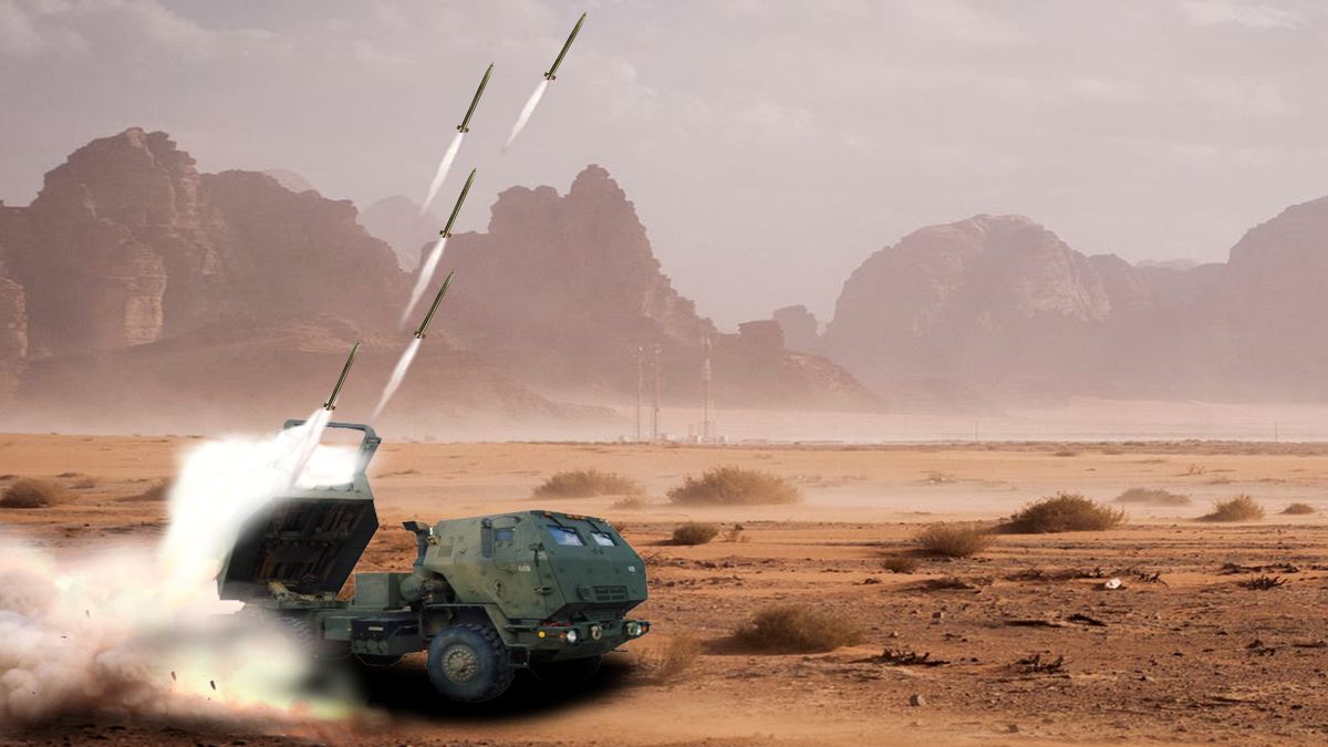 Wizualizacja HIMARS-a z zasobnikiem DSFT.