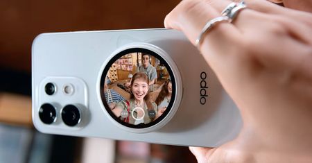 Cztery smartfony i jeden bąbelek. OPPO Reno 16 już w Polsce