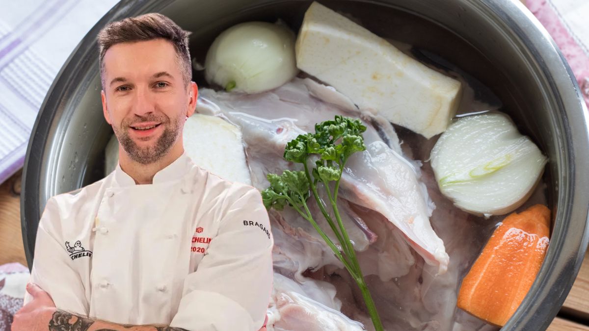 Przemysław Klima radzi, żeby gotować rosół na kilku mięsach