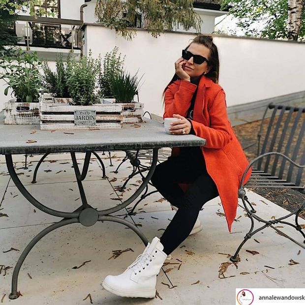 Anna Lewandowska na tarasie
