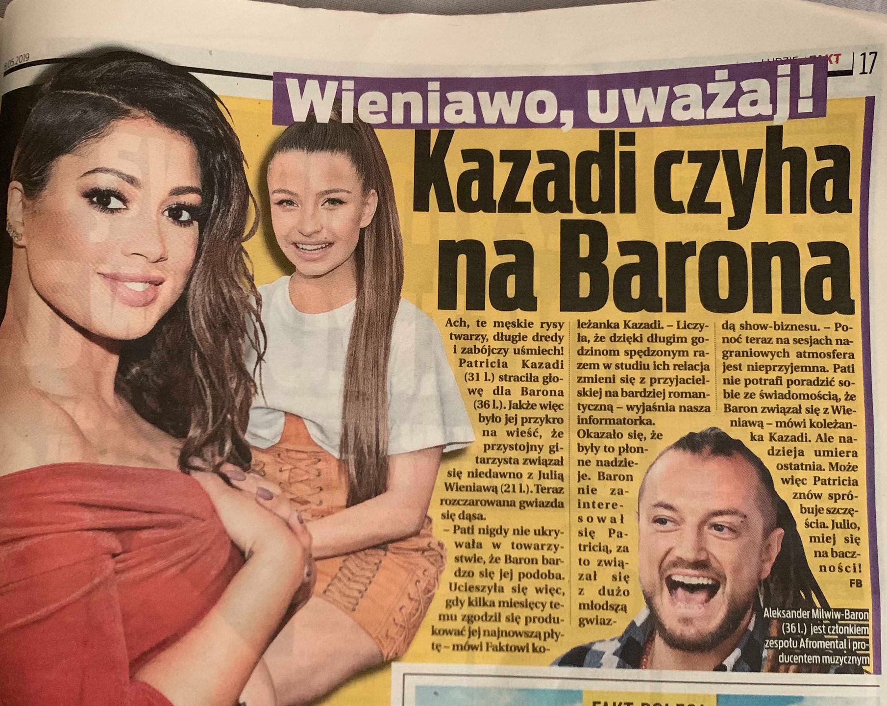 Fakt o konflikcie Julii Wieniawy, Barona i Patricii Kazadi