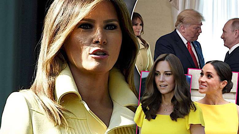 Melania Trump w żółtej sukience na spotkaniu z Putinem