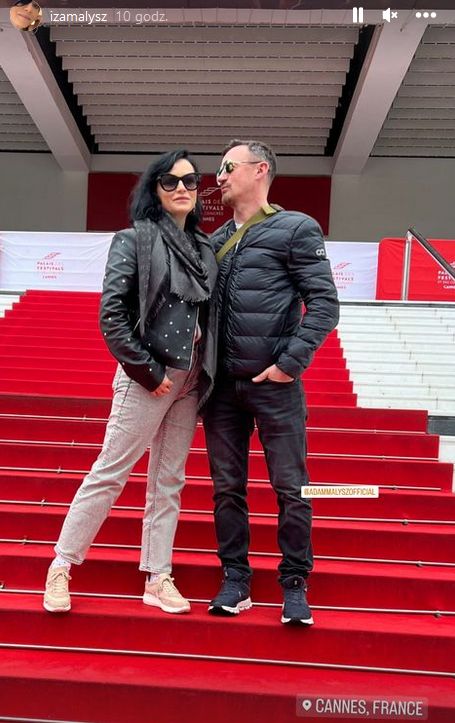 Adam Małysz z żoną w Cannes