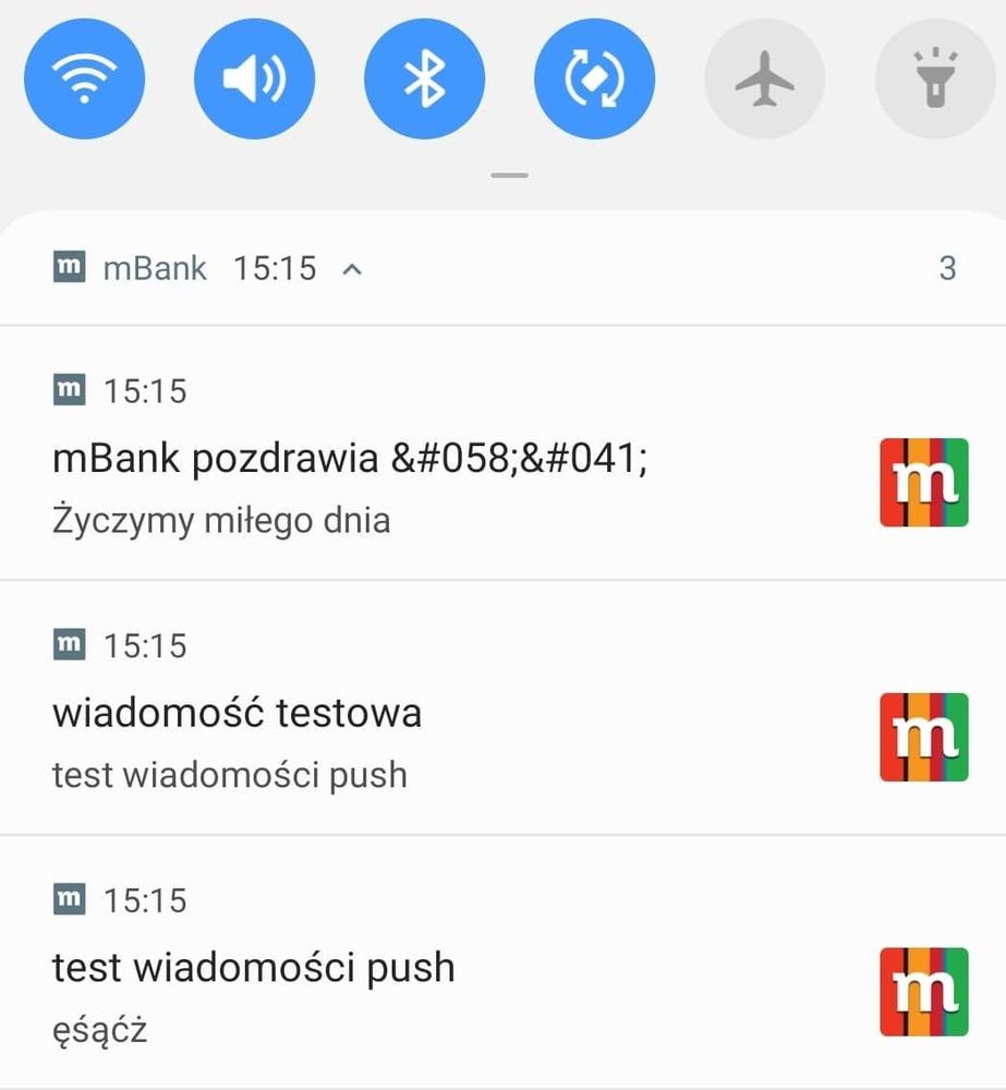 mBank powiadomienie ęśąćż