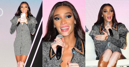 Roześmiana Winnie Harlow podbija tokijskie targi kosmetyczne