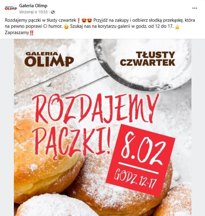 Darmowe pączki od Galerii Olimp