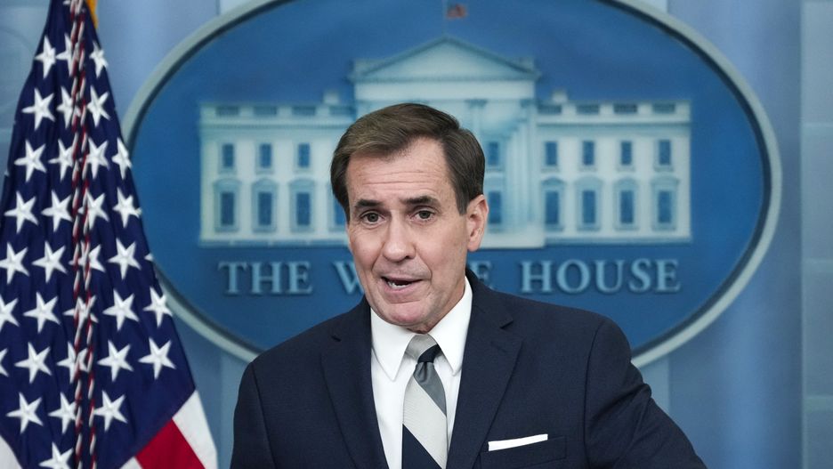WASHINGTON, DC - JULY 19: Coordinator for Strategic Communications at the National Security Council John Kirby speaks during the daily press briefing at the White House July 19, 2022 in Washington, DC. Kirby stated that the Biden administration has evidence that Russia is planning to annex more Ukrainian territory. (Photo by Drew Angerer/Getty Images)