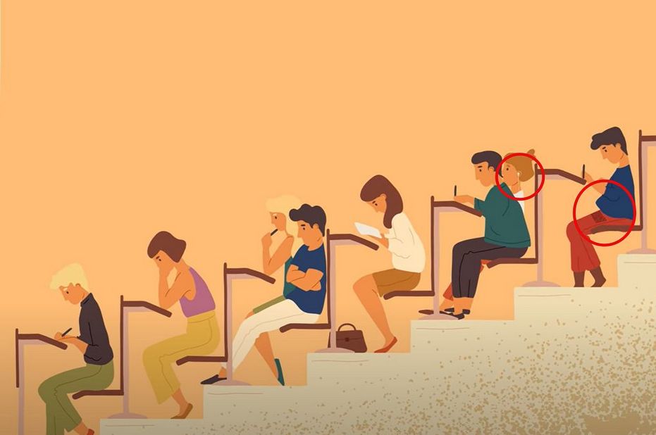 Oszuści ściągający na egzaminie