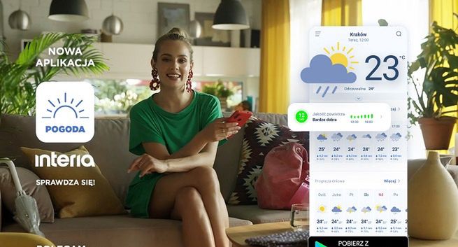 Wiktoria Gąsiewska w kampanii aplikacji Pogoda Interia