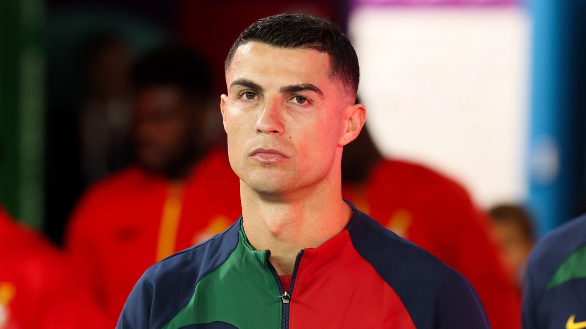 DOHA, QATAR - NOVEMBER 24: Cristiano Ronaldo #7 of Portugal looks on during the FIFA World Cup Qatar 2022 Group H match between Portugal and Ghana at Stadium 974 on November 24, 2022 in Doha, Qatar. (Photo by Zhizhao Wu/Getty Images)