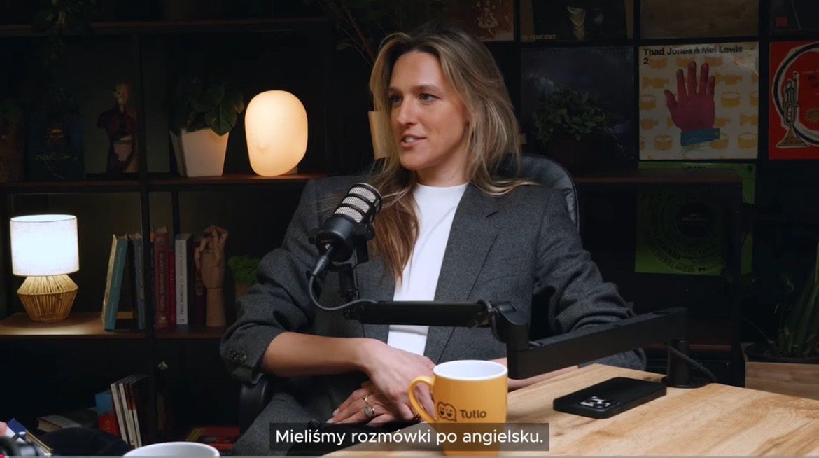 Aleksandra Żebrowska podczas rozmowy