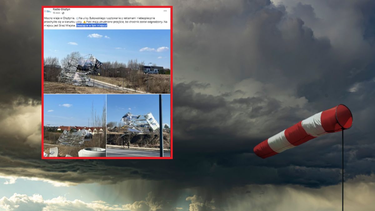 Wiatr dał się we znaki w Olsztynie