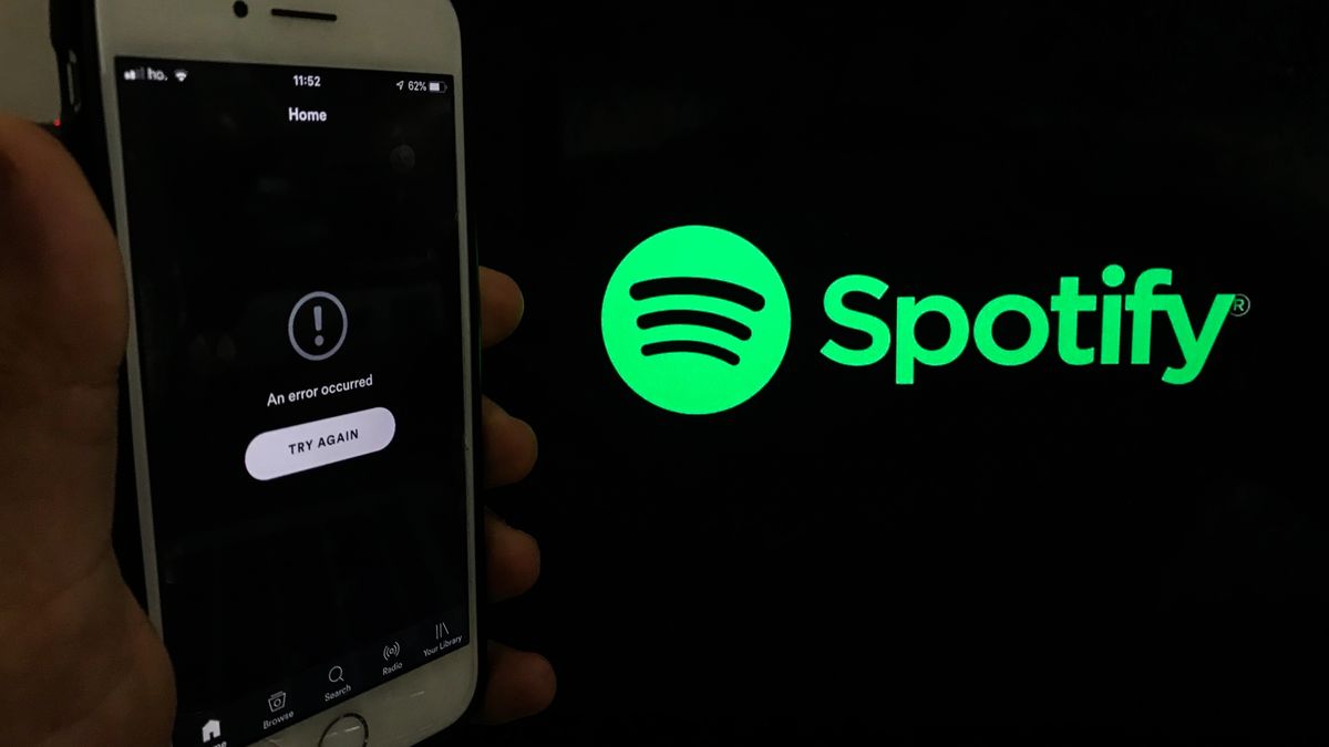 Music App Spotify down in L'Aquila, Italy, on November 27, 2020. Spotify is down around the world on iOS and Android. (Photo illustration by Lorenzo Di Cola/NurPhoto via Getty Images)