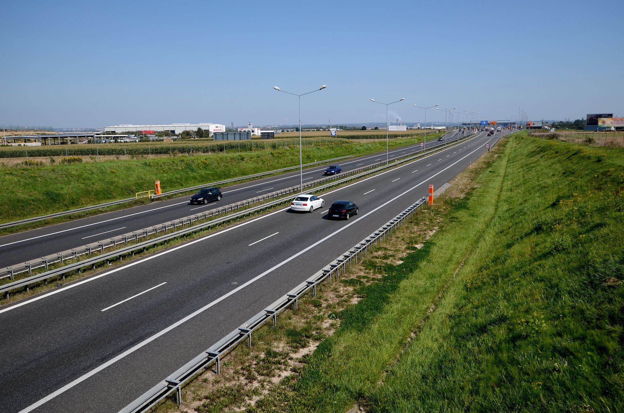 autostrada, droga, transport, samochód, przewóz, cargo, szybki, gliwice, polska, asfalt, nawierzchnia, infrastruktura, niebo, horyzont, trasa, ruch, a4, podróż, pojazd