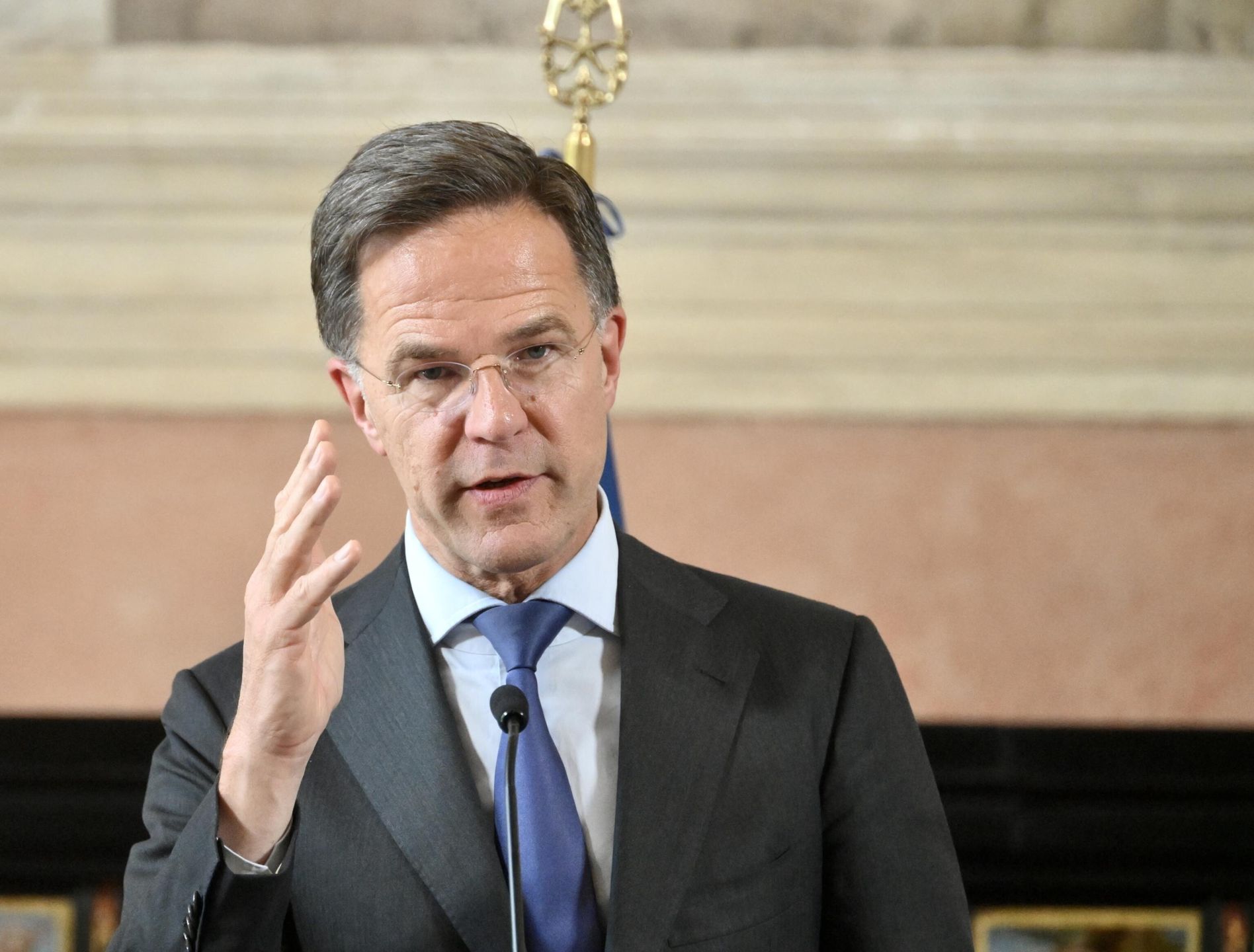 NATO Secretary General Mark Rutte attends a press conference on the occasion of the 'Weimar Plus' ministerial meeting at Villa Madama in Rome, Italy, 12 June 2025. EPA/ALESSANDRO DI MEO Dostawca: PAP/EPA.
