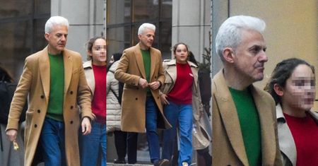 Elegancki Hubert Urbański szwenda się z 15-letnią córką po centrum Warszawy (ZDJĘCIA)