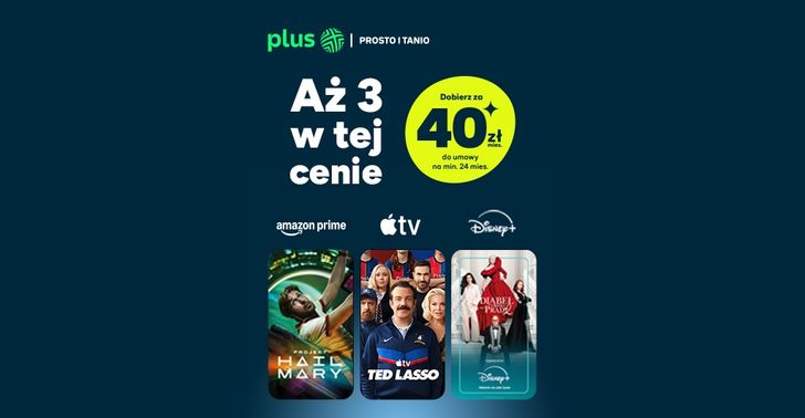 Disney+, Apple TV+ i Amazon Prime za 40 zł. Nowy pakiet Plusa i Polsat Box