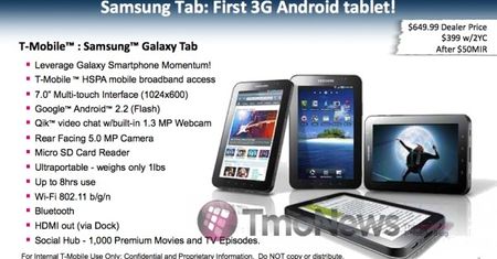 Samsung Galaxy Tab za 399 dolarów?
