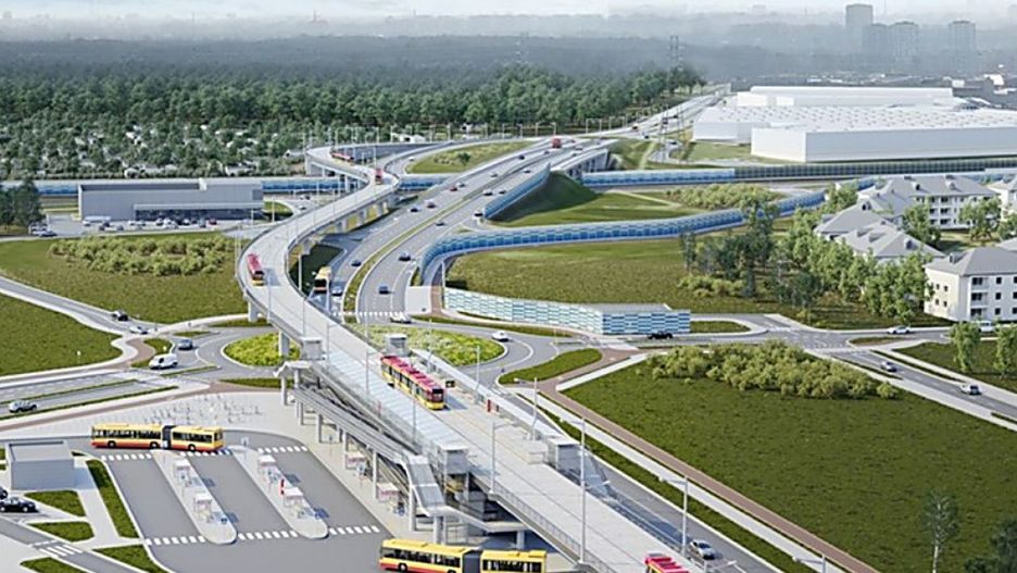 Węzeł przesiadkowy w rejonie ronda Małej Brzozy i trasy S8. Źródło: Tramwaje Warszawskie