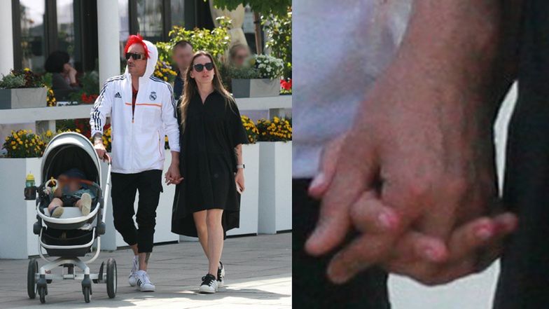 Michał Wiśniewski z rodziną na lunchu 