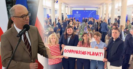 Protest aktywistów na konferencji Czarzastego. "Ogarnijcie klimat"