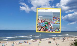 Tłumy na plaży w Stegnie. Bałtyk przyciąga turystów jak magnes