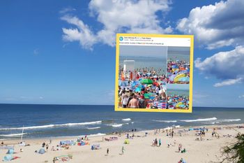 Tłumy na plaży w Stegnie. Bałtyk przyciąga turystów jak magnes