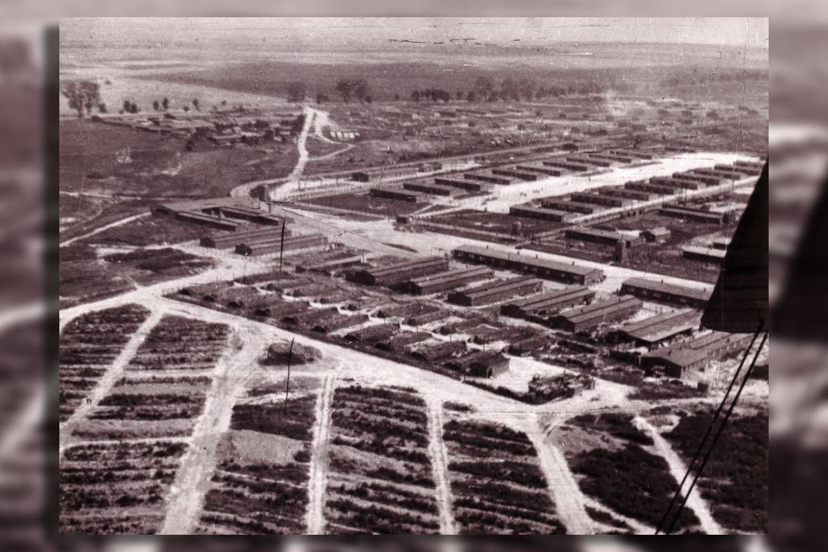 Zdjęcie lotnicze byłego obozu na Majdanku, sierpień 1944