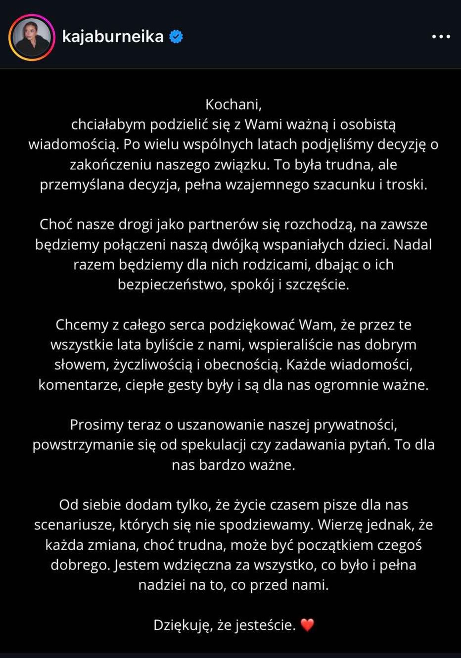 oświadczenie Kai Kędzierskiej 