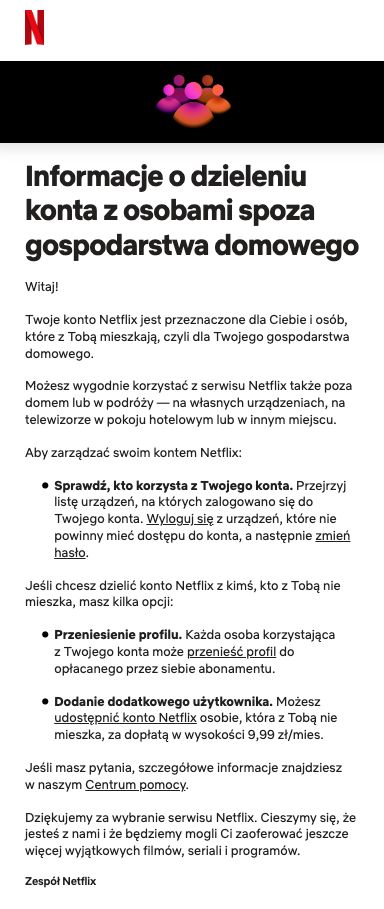 Komunikat od Netfliksa