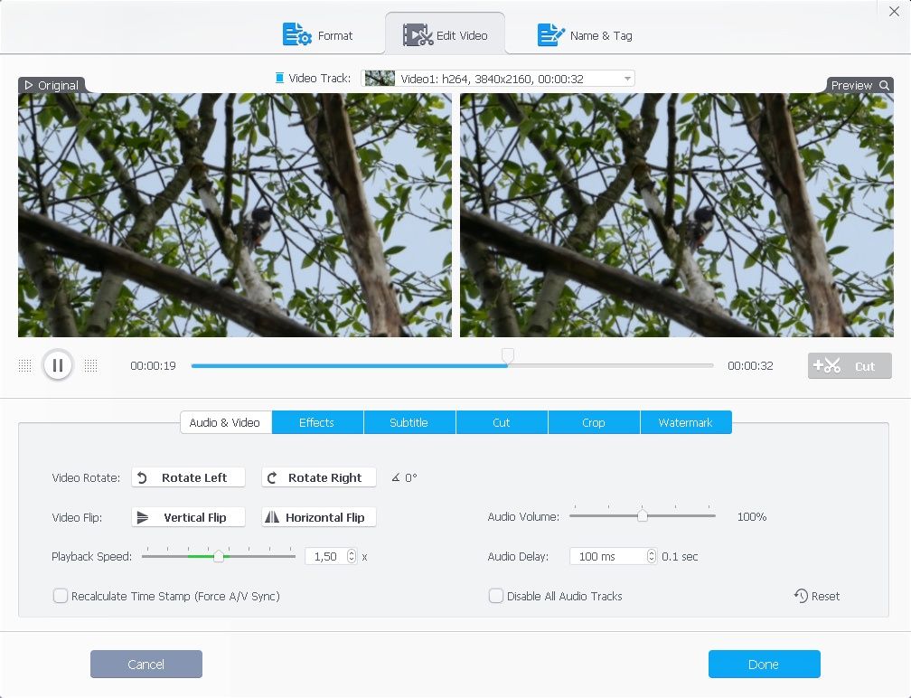 VideoProc okno edycji wideo