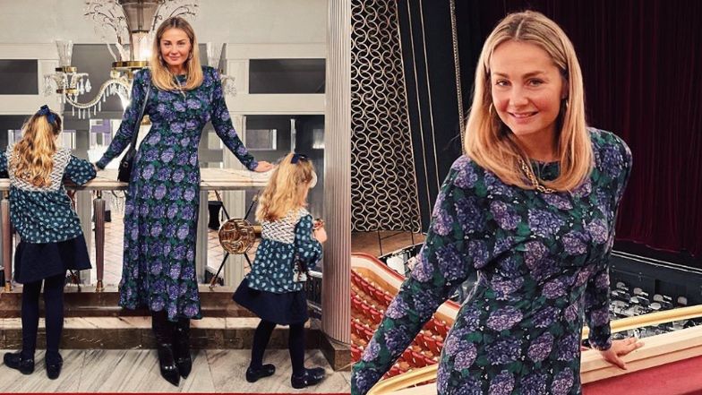 Małgorzata Socha z córkami w Operze Narodowej 