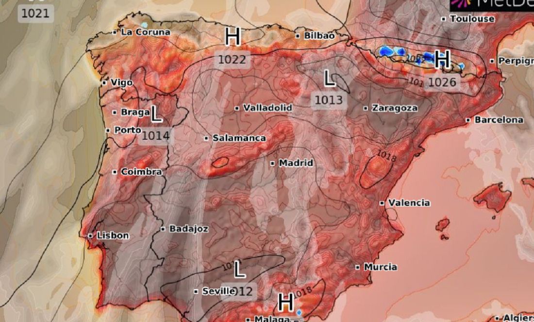 Gorące powietrze dotrze nad Hiszpanię