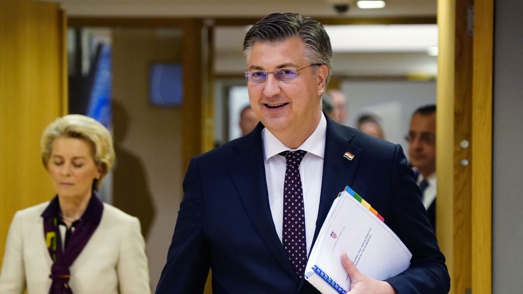 Przewodnicząca Komisji Europejskiej Ursula von der Leyen i premier Chorwacji Andrej Plenković