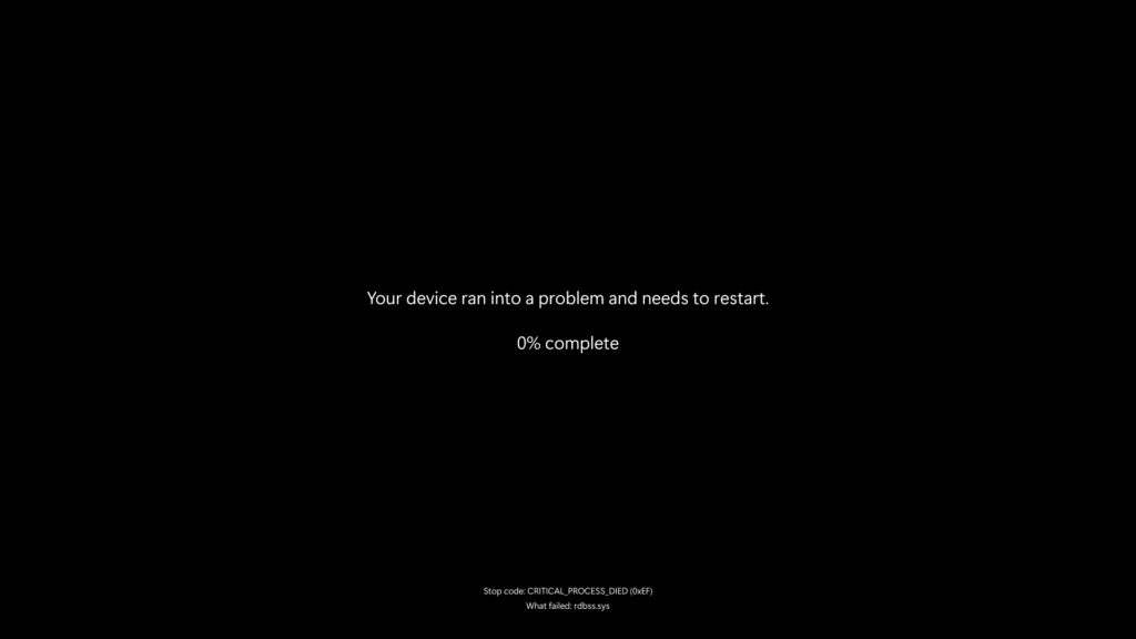 Czarny ekran śmierci Windowsa